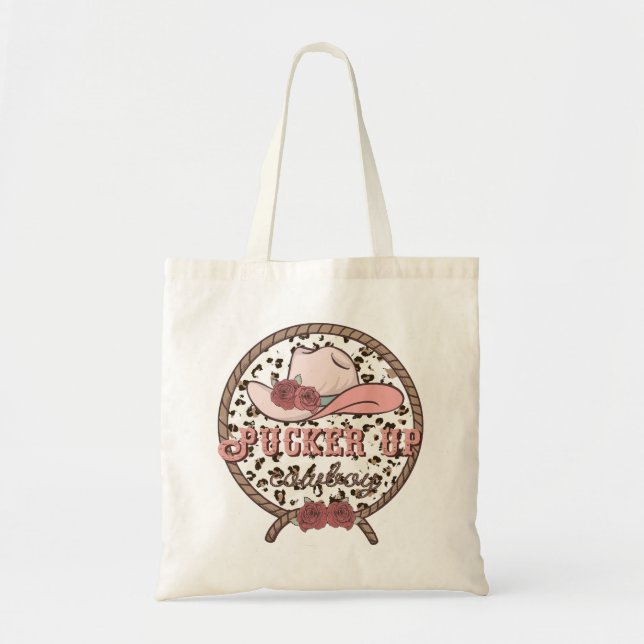 Pucker Up Cowboy Tote Bag (Front)
