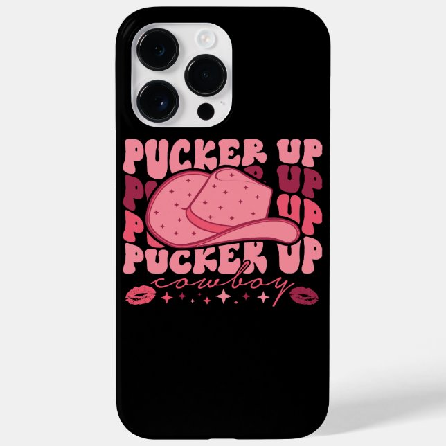 Pucker Up Cowboy Western Valentines Day  Case-Mate iPhone Case (Back)