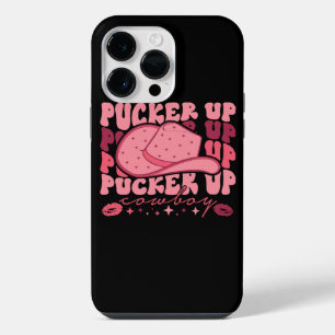 Pucker Up Cowboy Western Valentines Day iPhone 14 Pro Max Case