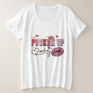 Pucker Up Cowboys Womens  Plus Size T-Shirt