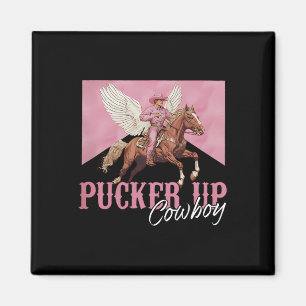 Pucker Up Cupid Cowboy Valentine Day Western Valen Magnet