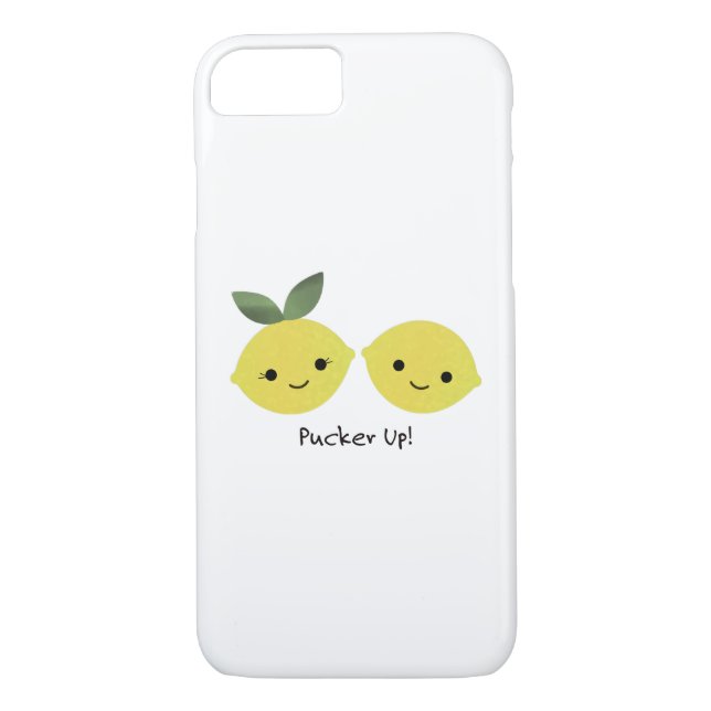 Pucker up Cute Kawaii Lemons Case-Mate iPhone Case (Back)
