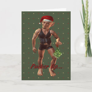 pucker up holiday card