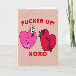 Pucker Up  Valentine Hearts Card