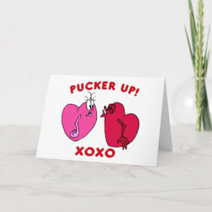 Pucker up Valentine Hearts Card