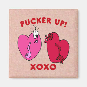 Pucker Up Valentine Hearts Magnet