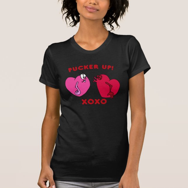 Pucker up Valentine Hearts Shirt (Front)