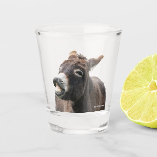 Puckering Donkey Shot Glass (Front)