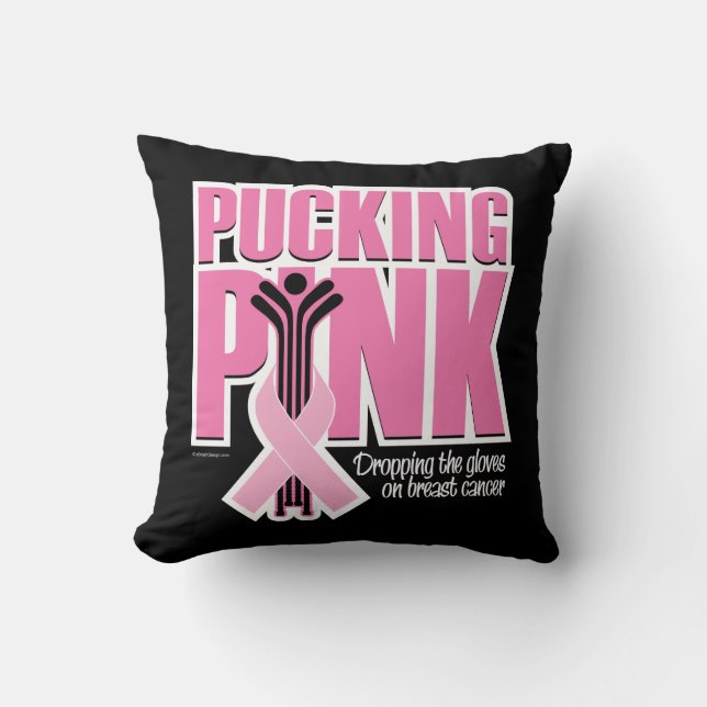 Pucking Pink (Hockey) Cushion (Front)