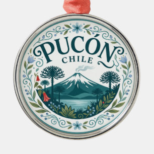 Pucón Chile Metal Tree Decoration