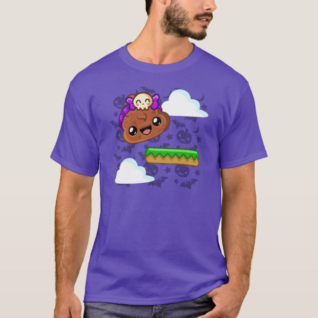 Pudding & Cute Skull Accessory - Happy Jump T-Shirt (Front)