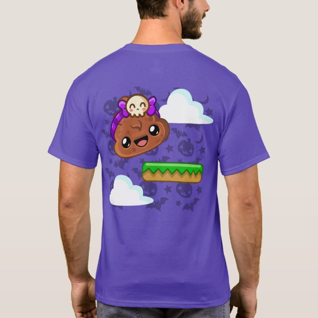 Pudding & Cute Skull with Back Print - Happy Jump T-Shirt (Back)