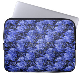 Puddles shiny blue black squiggly abstract..... laptop sleeve