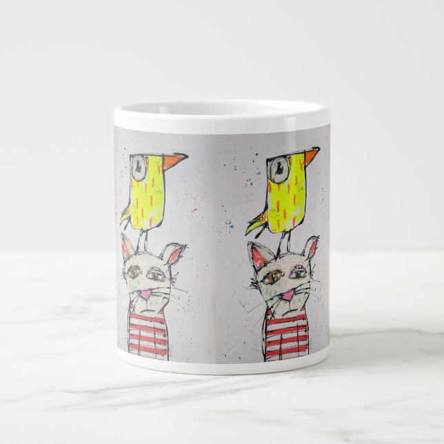 Puddy Cat & Canary Jumbo Mug (Front)