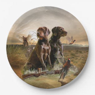 Pudelpointers, Hunting pheasant   Paper Plate