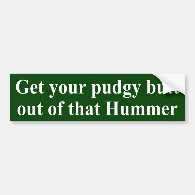 Pudgy Butt Hummer Sticker (Front)