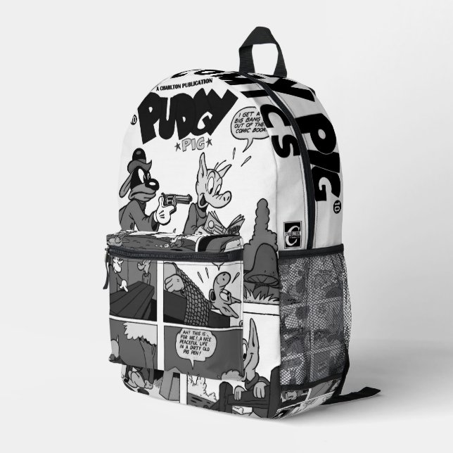 PUDGY Pig Comics Backpack (Back Corner Right)