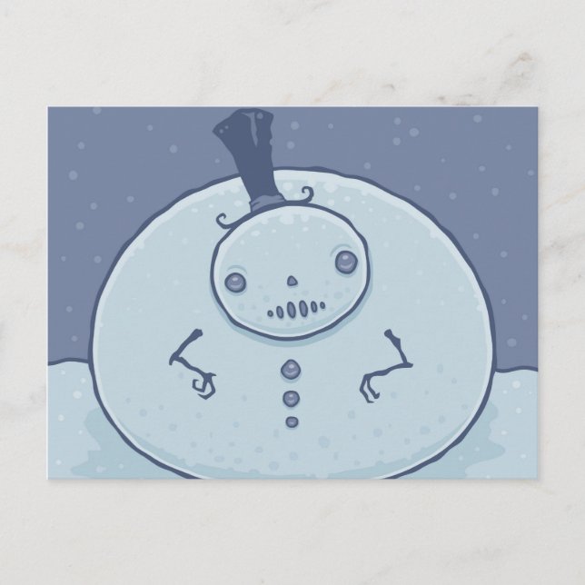 Pudgy Snowman Postcard (Front)