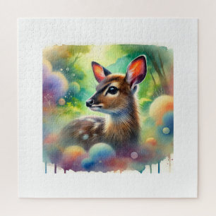 Pudu Deer 030724AREF115 - Watercolor Jigsaw Puzzle