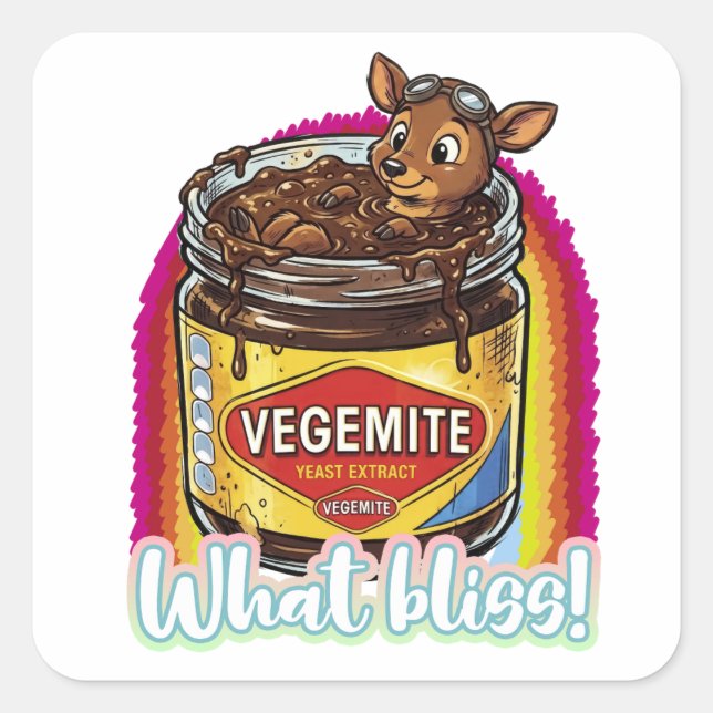 PUDU Soaking in Vegemite -What bliss- Square Sticker (Front)