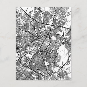 Puebla Mexico City Map Postcard