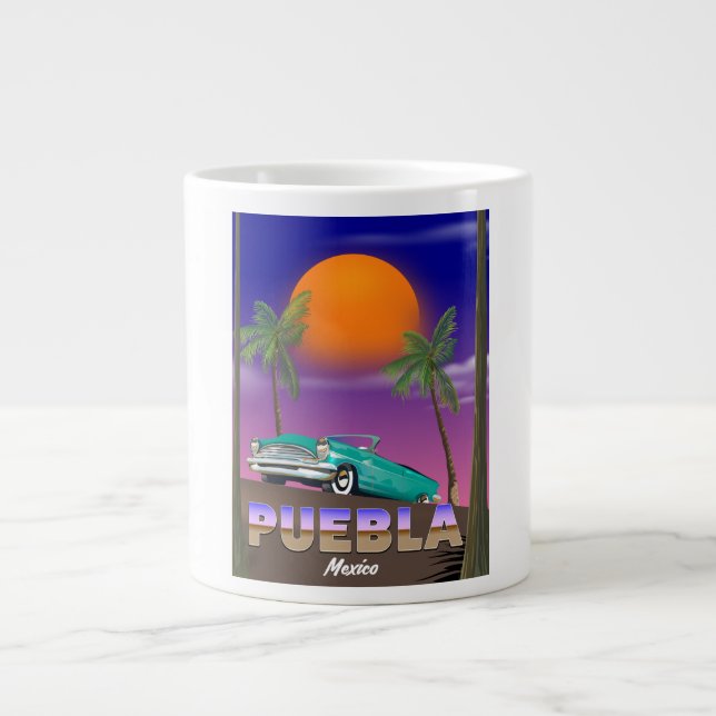 Puebla Mexico, holiday poster Large Coffee Mug (Front)