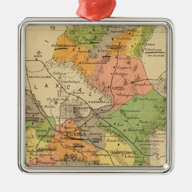 Puebla, Mexico Metal Tree Decoration (Front)