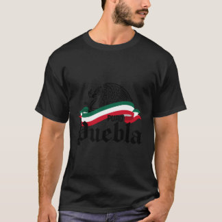 Puebla Mexico Puro Puebla Flag Eagle T-Shirt