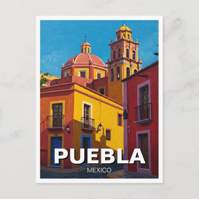 Puebla Mexico Travel Postcard (Front)