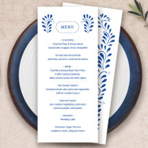 Puebla Style Blue Mexican Wedding Menu