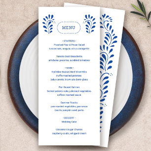 Puebla Style Blue Mexican Wedding Menu