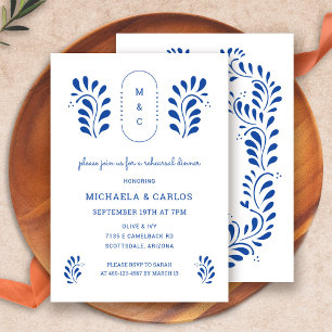 Puebla Style Mexican Rehearsal Dinner Invitation