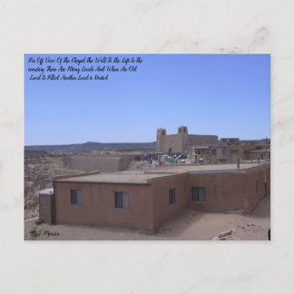 Pueblo Chapel With Cemetery To The Left Postcard