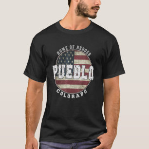 Pueblo Colorado Vintage American flag T-Shirt