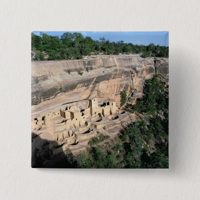 Pueblo Indian cliff dwellings 15 Cm Square Badge (Front)