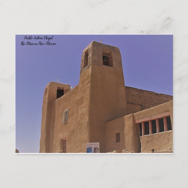 Pueblo Indian Village Chapel Postcard (Front)