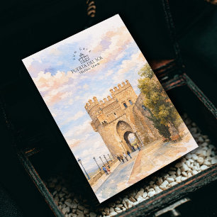 Puerta del Sol, Sun Gate, Toledo, Spain   Memory Postcard