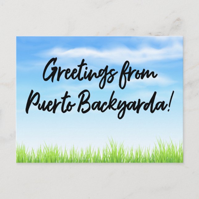 Puerto Backyarda Cheap Vacation Postcard (Front)