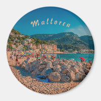 Puerto de Sóller round magnet in Mallorca