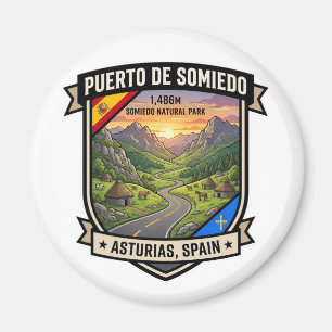 Puerto de Somiedo Asturias Mountain Drive Magnet