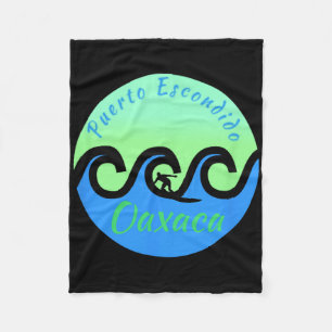 Puerto Escondido Surfing Surf Oaxaca Mexico Fleece Blanket