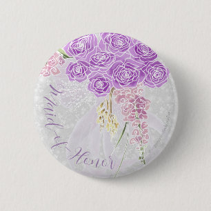 Puerto Madero sheer bow Bouquet Maid-of-Honour  6 Cm Round Badge