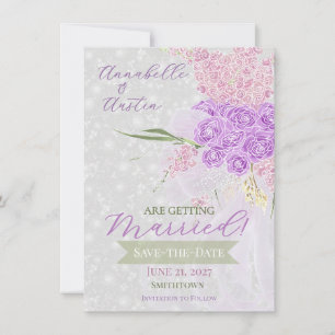 Puerto Madero sheer bow Bouquet Save-The-Date Invitation