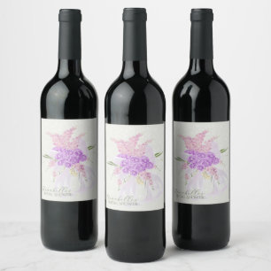Puerto Madero Sheer Lilac bow on Sage green Wine Label