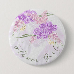Puerto Madero sheer lilac bows- Bridesmaid 7.5 Cm Round Badge
