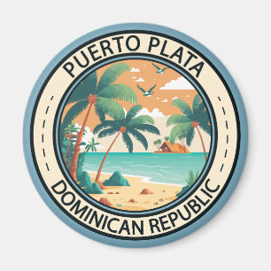 Puerto Plata Dominican Republic Hut Badge Magnet