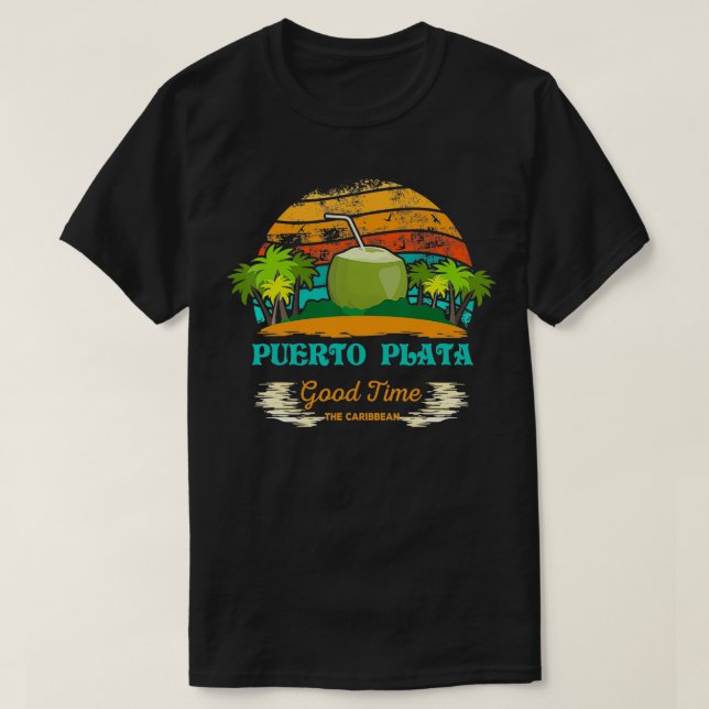 Puerto Plata Dominican Republic Travel Retro Souve T-Shirt (Design Front)