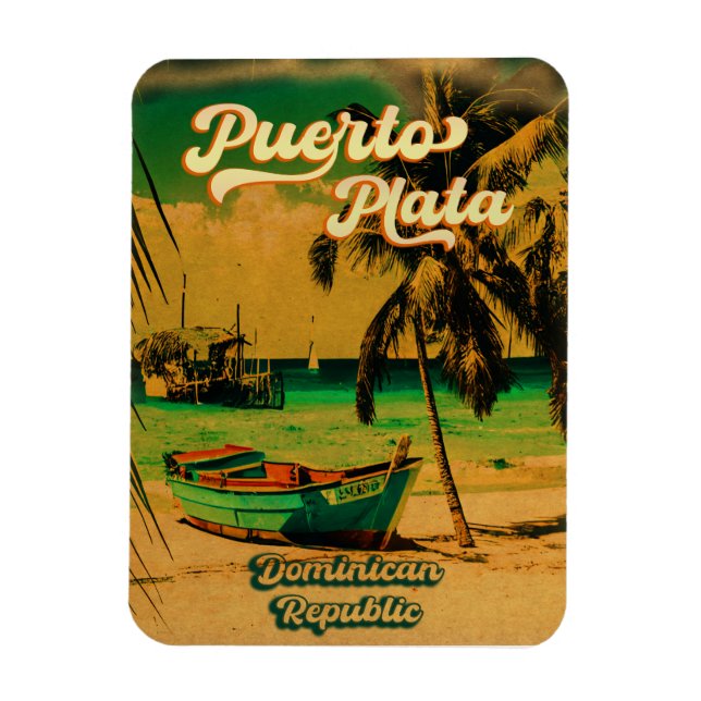 Puerto Plata Dominican Republic - Vintage Souvenir Magnet (Vertical)