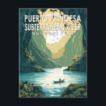 Puerto Princesa Subterranean River National Park Postcard<br><div class="desc">Puerto Princesa Subterranean River vector art design. The park is located in the Saint Paul Mountain Range on the western coast of the island of Palawan,  and contains the Puerto Princesa Subterranean River (also known as the Puerto Princesa Underground River).</div>