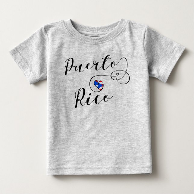 Puerto Rica Flag Heart, Puerto Rican Design Baby T-Shirt (Front)